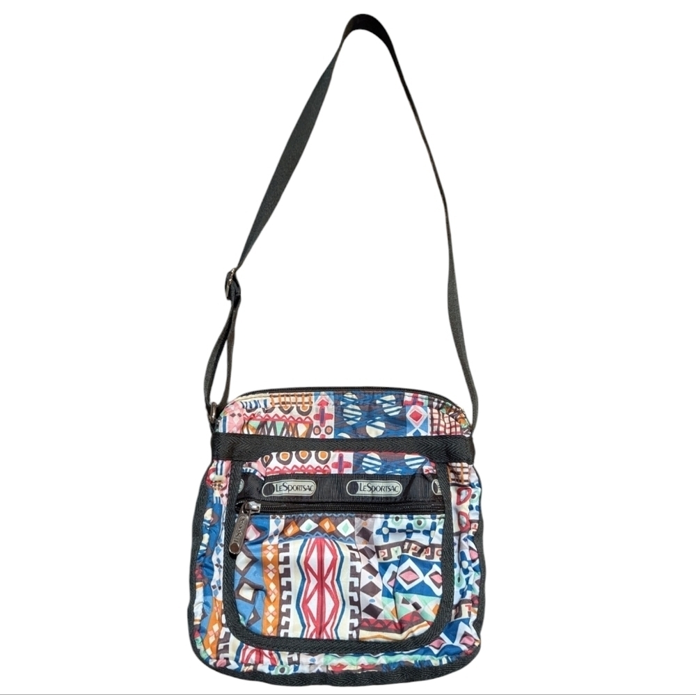 EUC LeSportSac Colorful Print Crossbody Bag Purse Adjustable Shoulder Strap